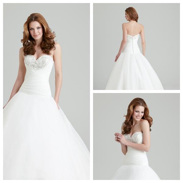 زفاف - Shiny Organza A-Line Sweetheart Designer Wedding Dress