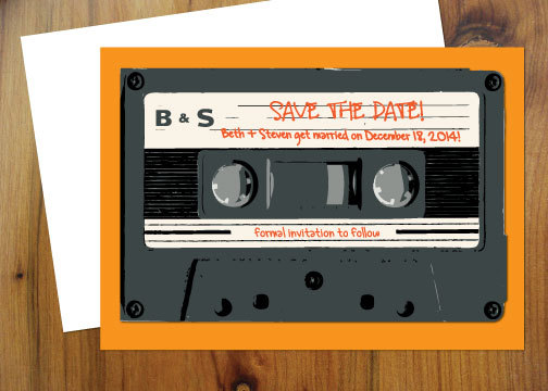 Mariage - Mix Tape Wedding Save the Date (Price breaks with quantities of 10)