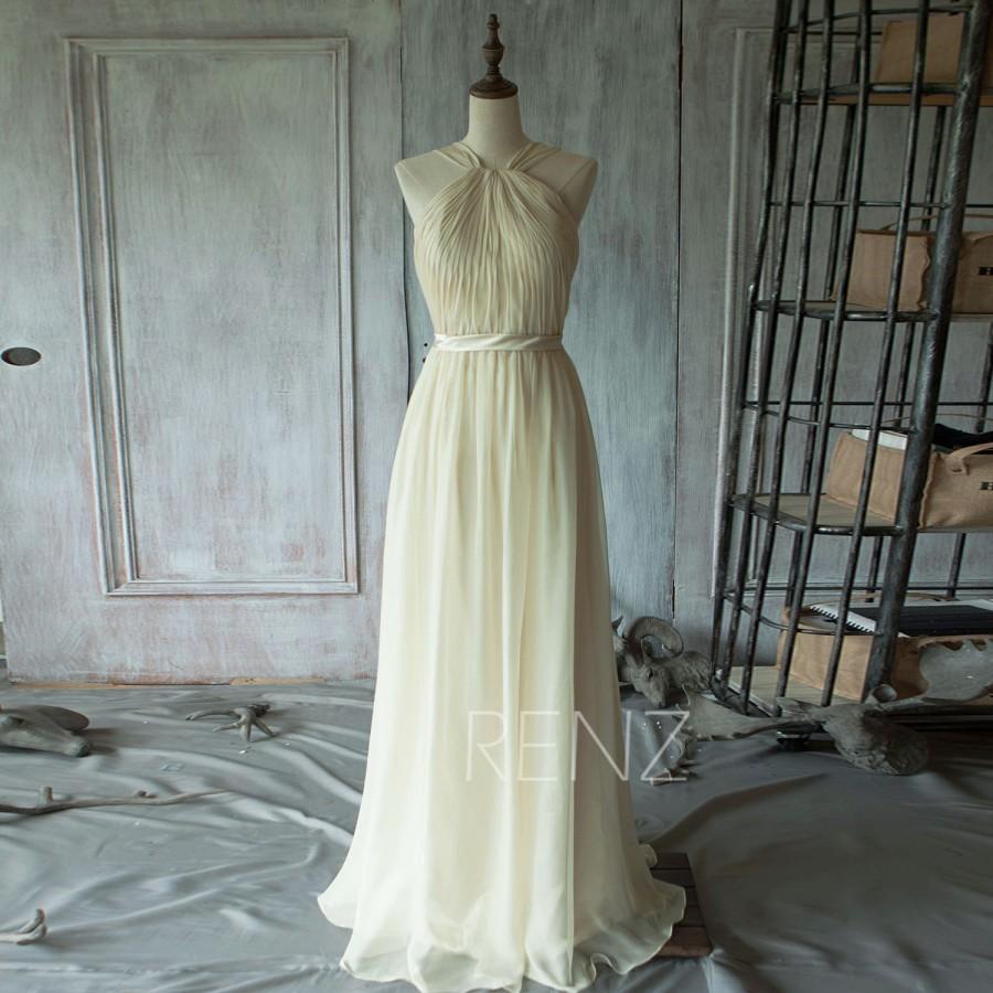 زفاف - 2015 Beige Bridesmaid dress Long, Double Straps Pleated Elegant dress, Strapless Wedding dress, Formal dress, Prom dress( T102)-Renzrags