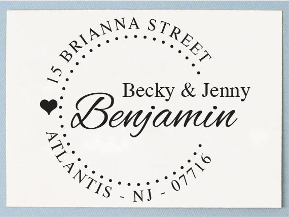 زفاف - Custom Self Inking Return Address Stamp - Personalized Love Wedding Design Stamp - R21