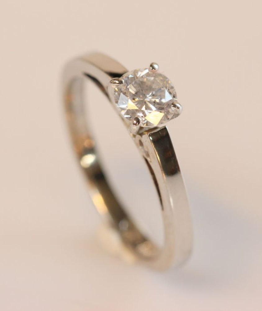 زفاف - 1/2 CT Classic Diamond Solitaire Engagement Ring - 14K White Gold Engagement Ring - Timeless Engagement Ring Design