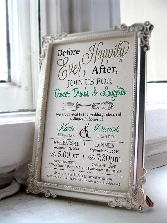 Свадьба - 5x7 Customized Wedding Rehearsal Dinner Invitation - Digital File