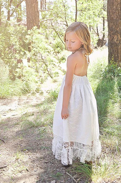 Mariage - ivory flower girl dress, lace baby dress, boho flower girl dress, country flower girl dress, long lace maxi dress ,rustic flower girl dress