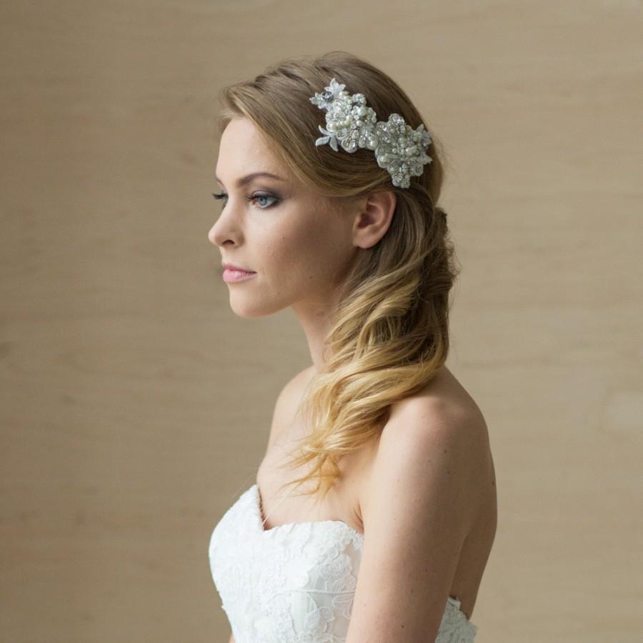 Hochzeit - Bridal hair piece, Bridal hair accessories, Wedding hair piece, Wedding Hair comb, Lace hair comb, Bridal hair comb, Rhinestone Pearl comb