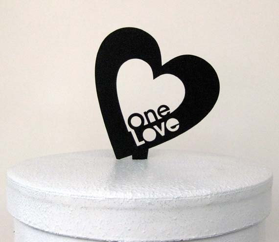 زفاف - Wedding Cake Topper - One Love