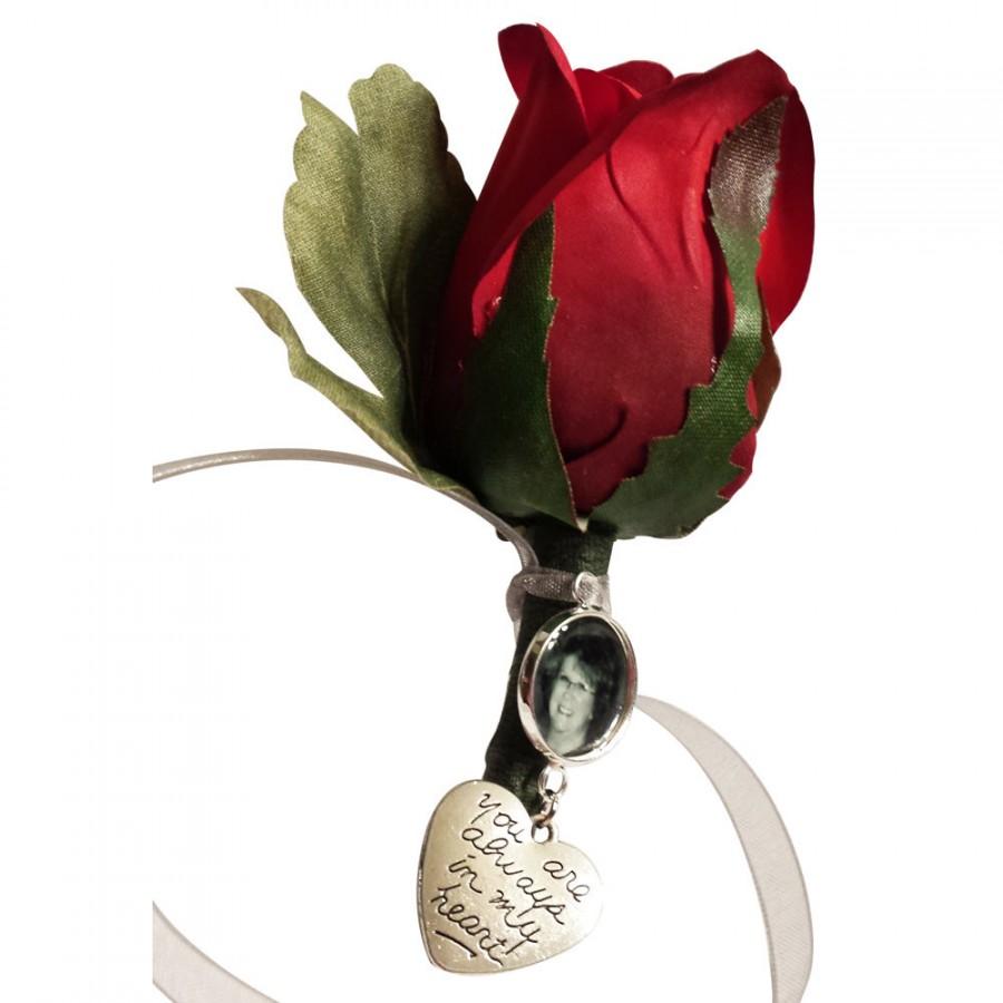 Mariage - Boutonniere Charm- Boutonniere Memorial Charm- Boutineer Memorial Charm- Boutineer Photo Charm- Boutonniere Photo Charm- Memorial Lapel Pin