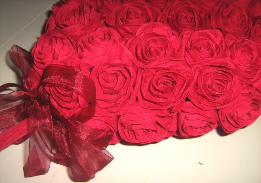Свадьба - Royal red Love hearts paper roses decor valentines day Wedding wand heart decor roses Rustic heart decor Royal red LOVE wedding centerpieces