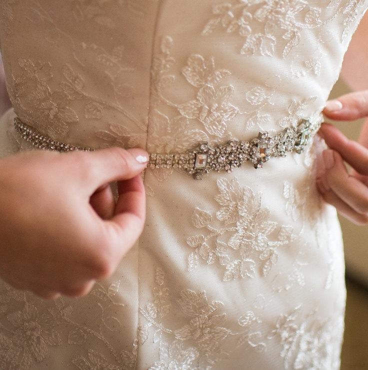 Hochzeit - Celia Art Deco Style inspired jewelry Bridal Wrdding Bridal Gown Dress Crystal Embellishment Trim Sash Belt