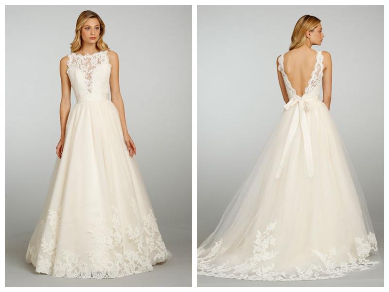 Mariage - Sleeveless Bateau Neckline Lace V-back Wedding Dress