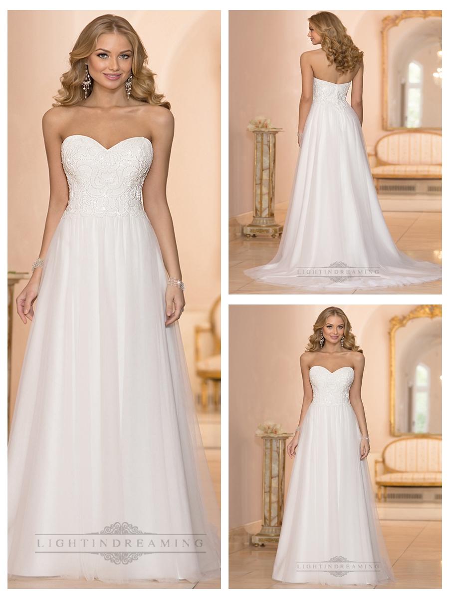 Hochzeit - Sweetheart Crystal Beaded A-line Wedding Dresses