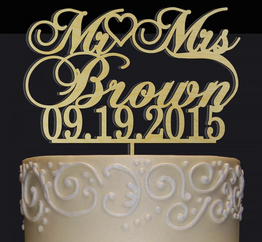 Mariage - Rustic Wedding Cake Topper - Personalized Monogram Cake Topper - Mr  Mrs Cake Topper - Keepsake Wedding Cake Topper