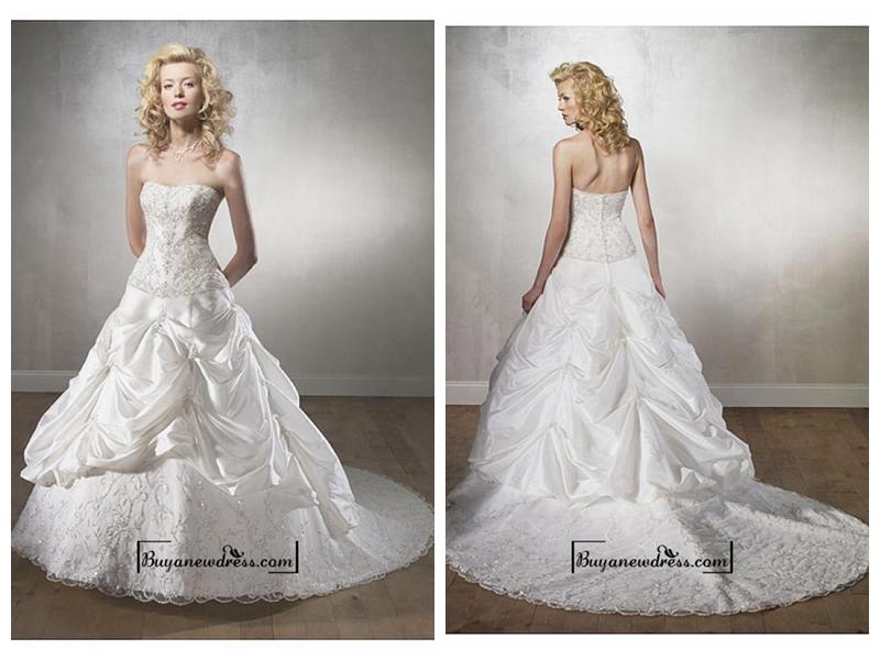 Mariage - A Stunning Taffeta Strapless Wedding Dress