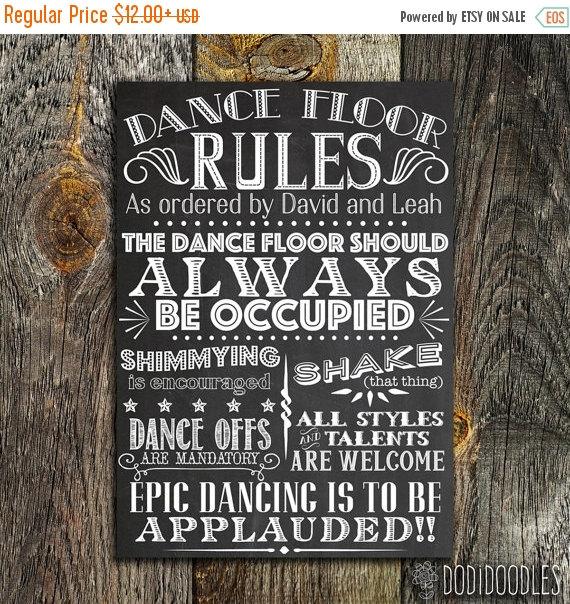Dance Floor Rules Sign Wedding Signs Printable Wedding Signs Dancing 