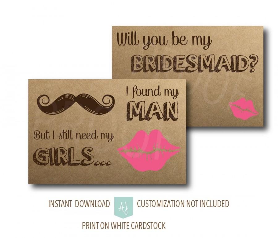 Hochzeit - will you be my bridesmaid card.