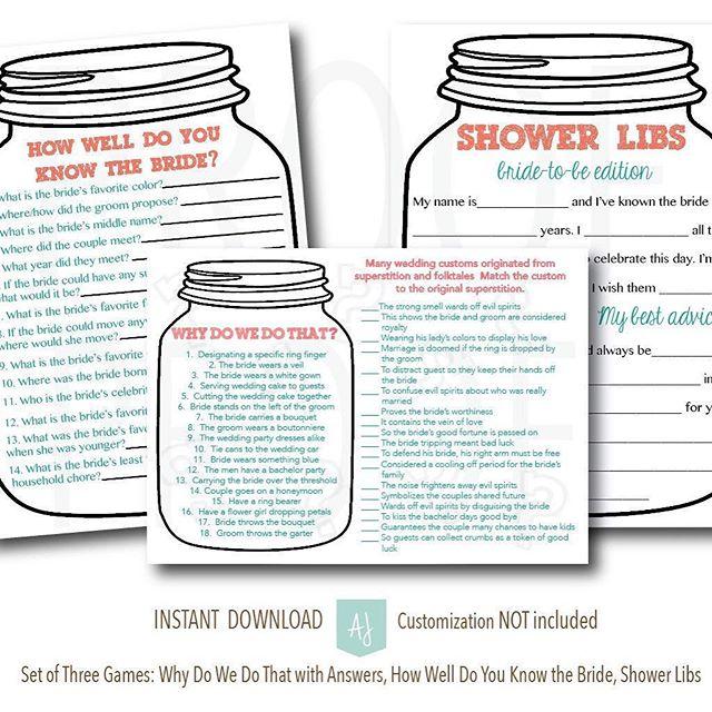 Wedding - mason jar shower games