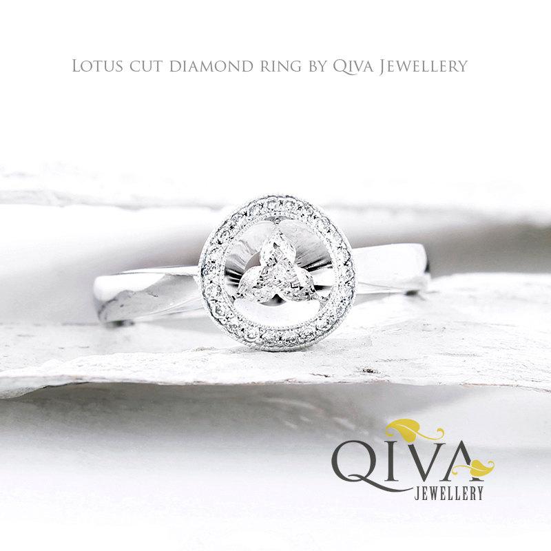Свадьба - Ready to ship.Unique engagement ring.Lotus Ring.Lotus Diamond Ring.Lotus Engagement Ring.Diamond engagement ring.Rare Diamond ring.Finland.