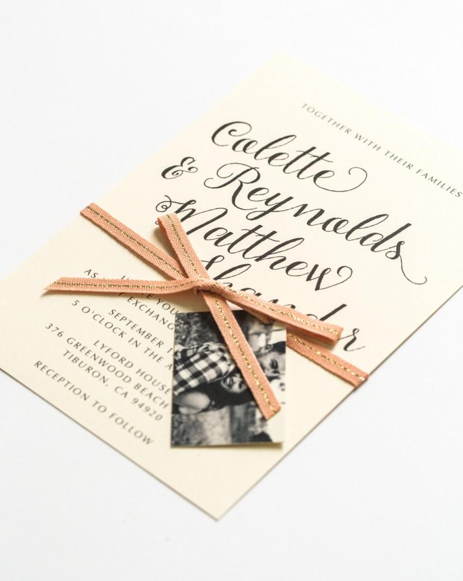 زفاف - Calligraphy Wedding Invitations - Sophisticated and Beautiful Script Calligraphy Style Wedding Invitation (Colette Suite)