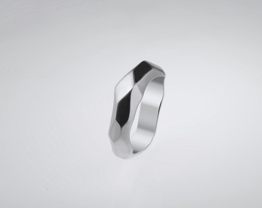 Hochzeit - Handmade Geometric Silver Engagement Ring For Men , For Him , RS-1041