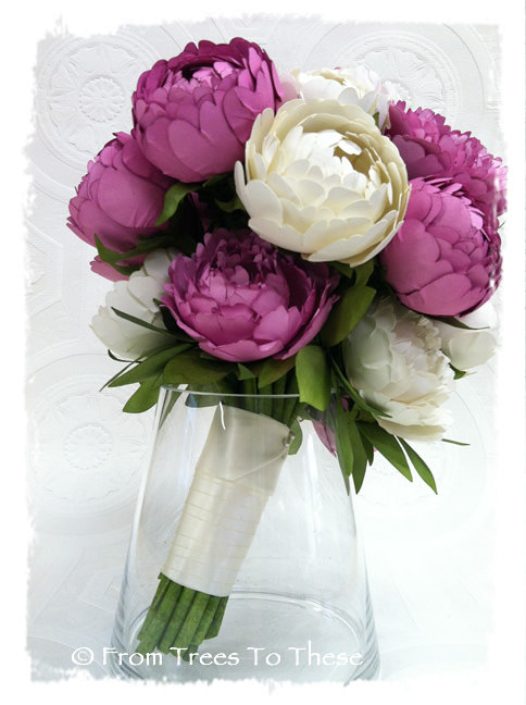 زفاف - Raspberry Barrett Bouquet Set
