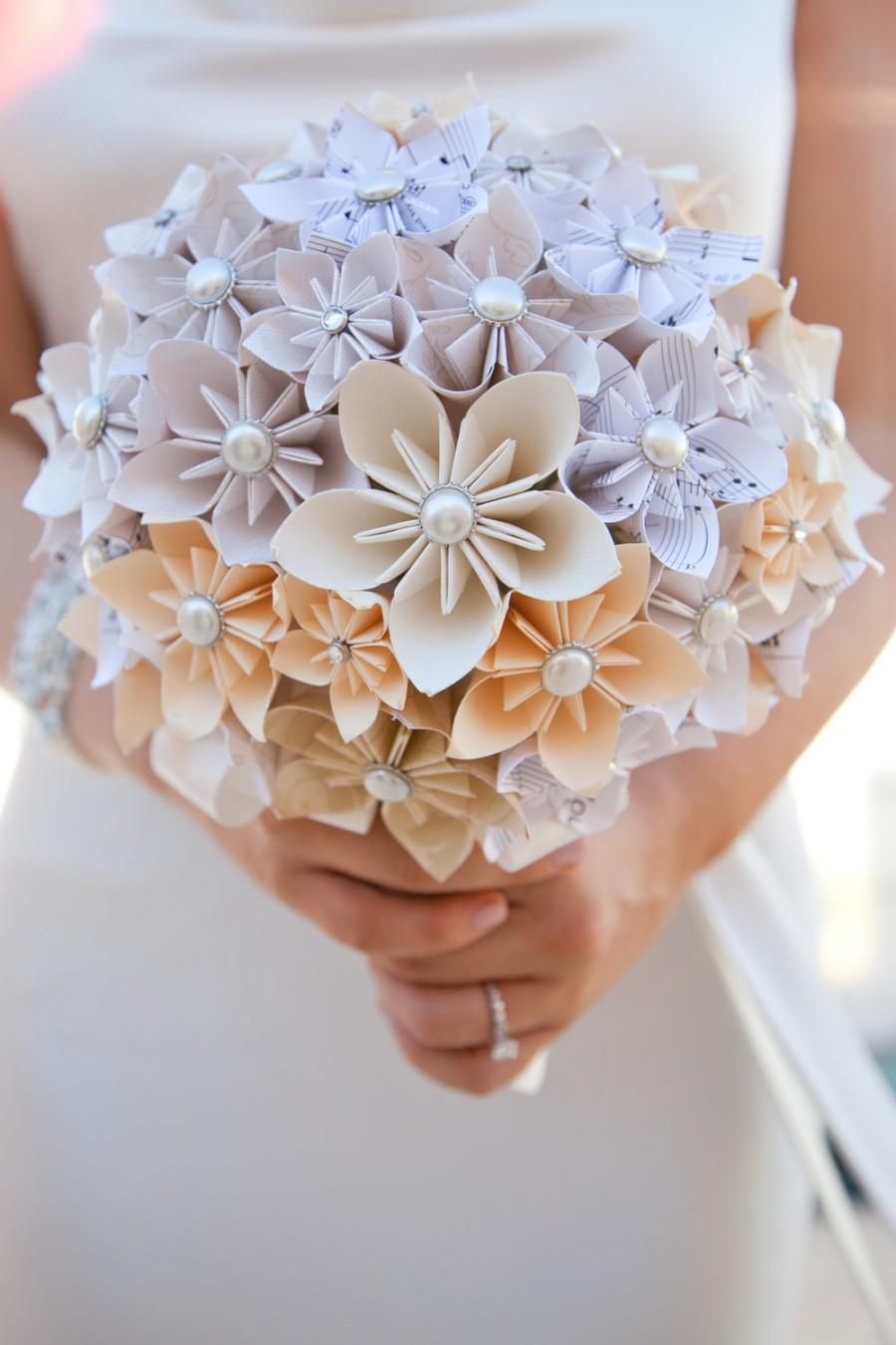 Hochzeit - Unique Alternative Paper Flower Wedding Bouquet