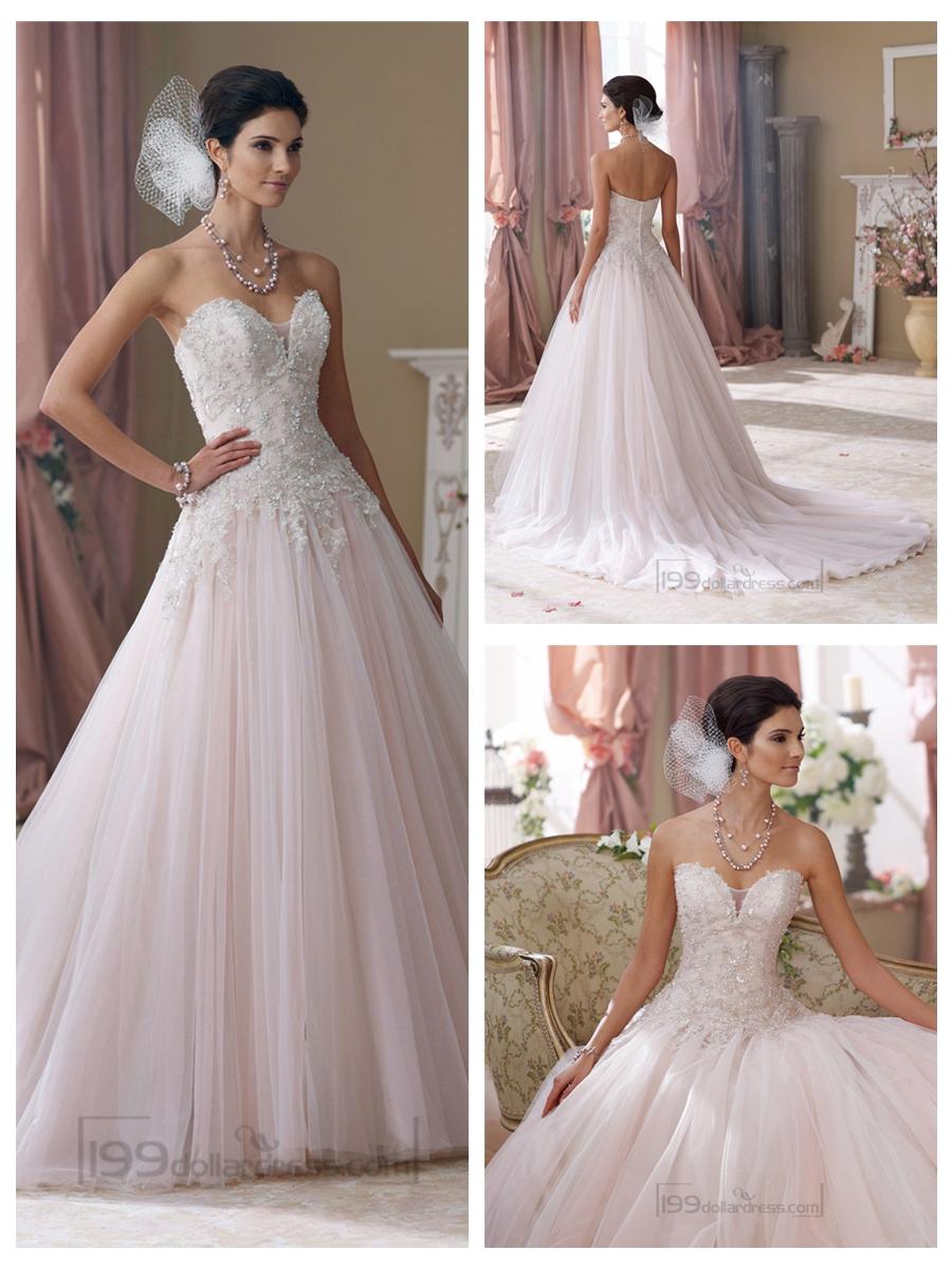 Hochzeit - Strapless Hand-beaded Embroidered Sweetheart Ball Gown Wedding Dresses