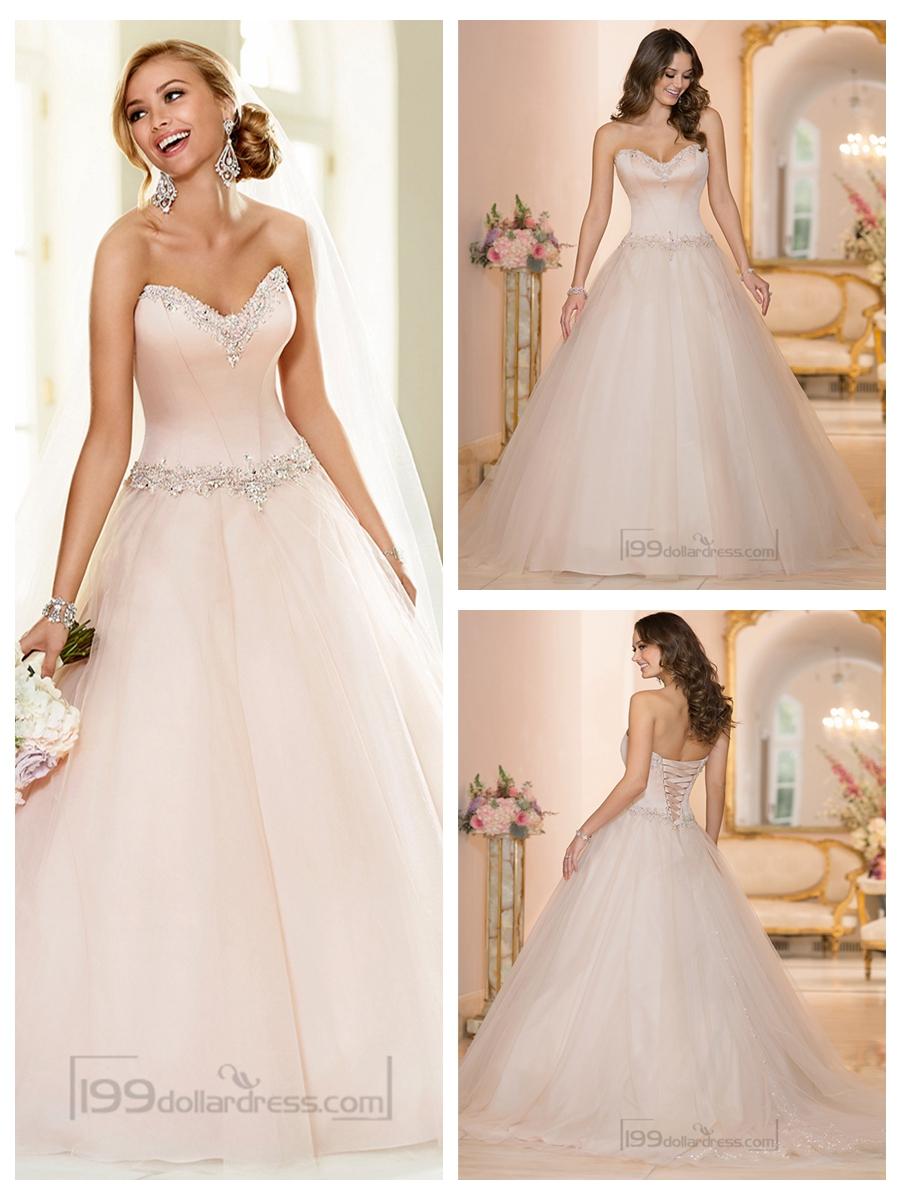 Свадьба - Elegant Beaded Sweetheart Neckline Ball Gown Wedding Dresses