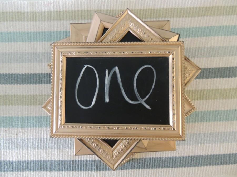 زفاف - Gold, Silver or Copper Distressed Chalkboard Frames - Table Numbers - Party Decor - Wedding Decor