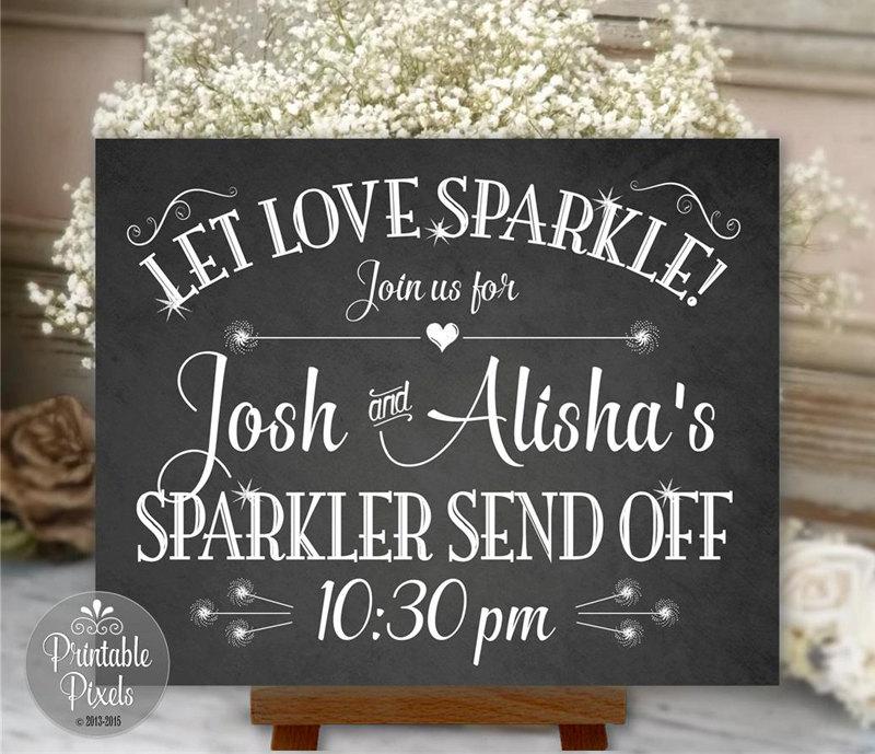 Sparkler SendOff Wedding Sign Chalkboard Printable