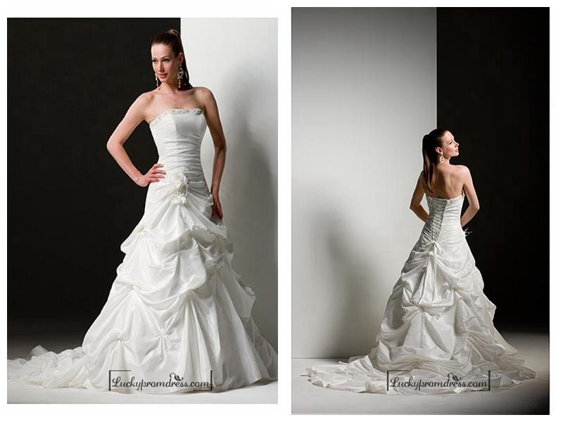 Mariage - Beautiful Elegant Exquisite Taffeta Wedding Dress In Great Handwork