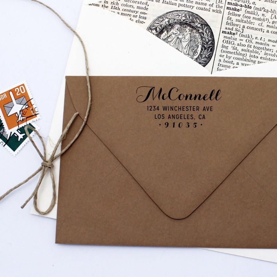 Hochzeit - Fancy Cursive Pen Custom Return Address Stamp -  Self Inking Address Stamper - Wedding Stamp