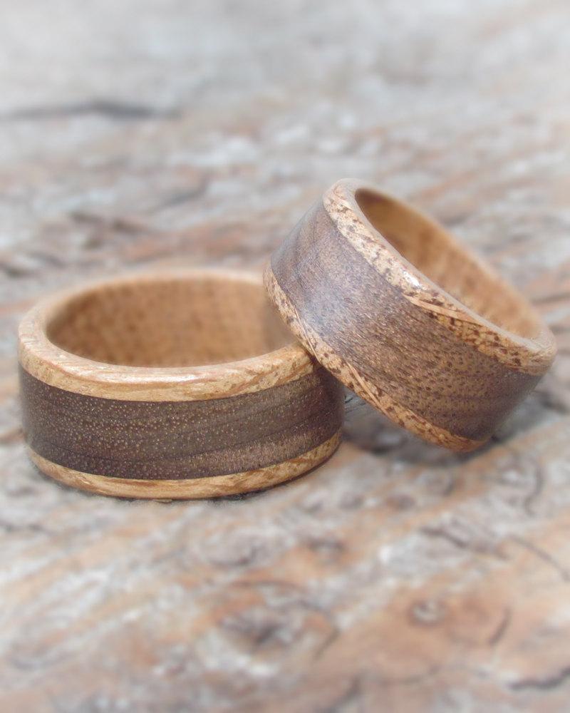 زفاف - Wooden Engagement Rings from Flamed Oak and Windfall Walnut
