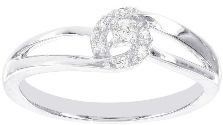 زفاف - MODERN BRIDE Lumastar 1/10 CT. T.W. Diamond Sterling Silver Promise Ring