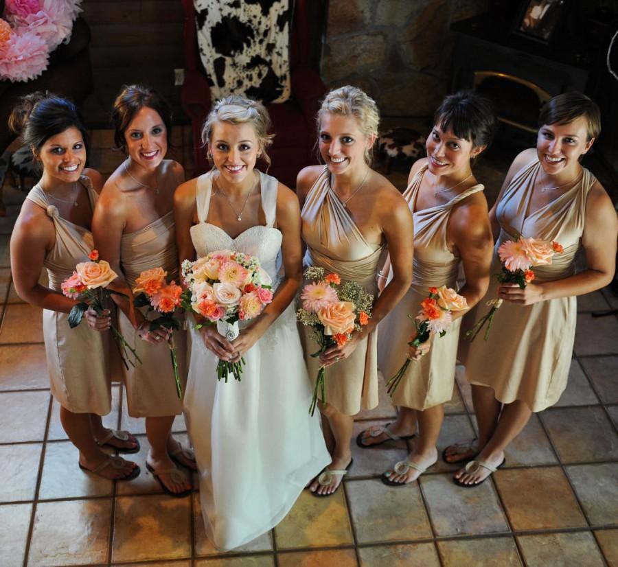 زفاف - Champagne / Natural Infinity Convertible Dress -37 Colors - Bridesmaids, Wedding, Prom