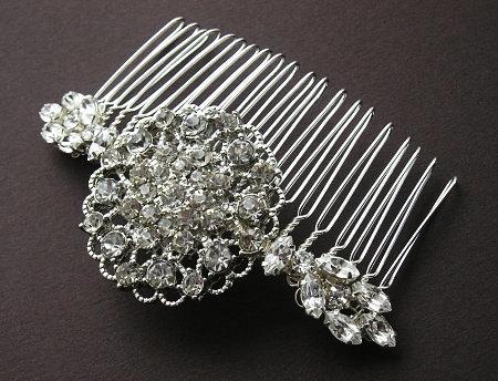 Mariage - Crystal Rhinestone Bridal Hair Comb, Wedding Hair Comb, Crystal Bridal Hair Comb, Rhinestone Hair Comb