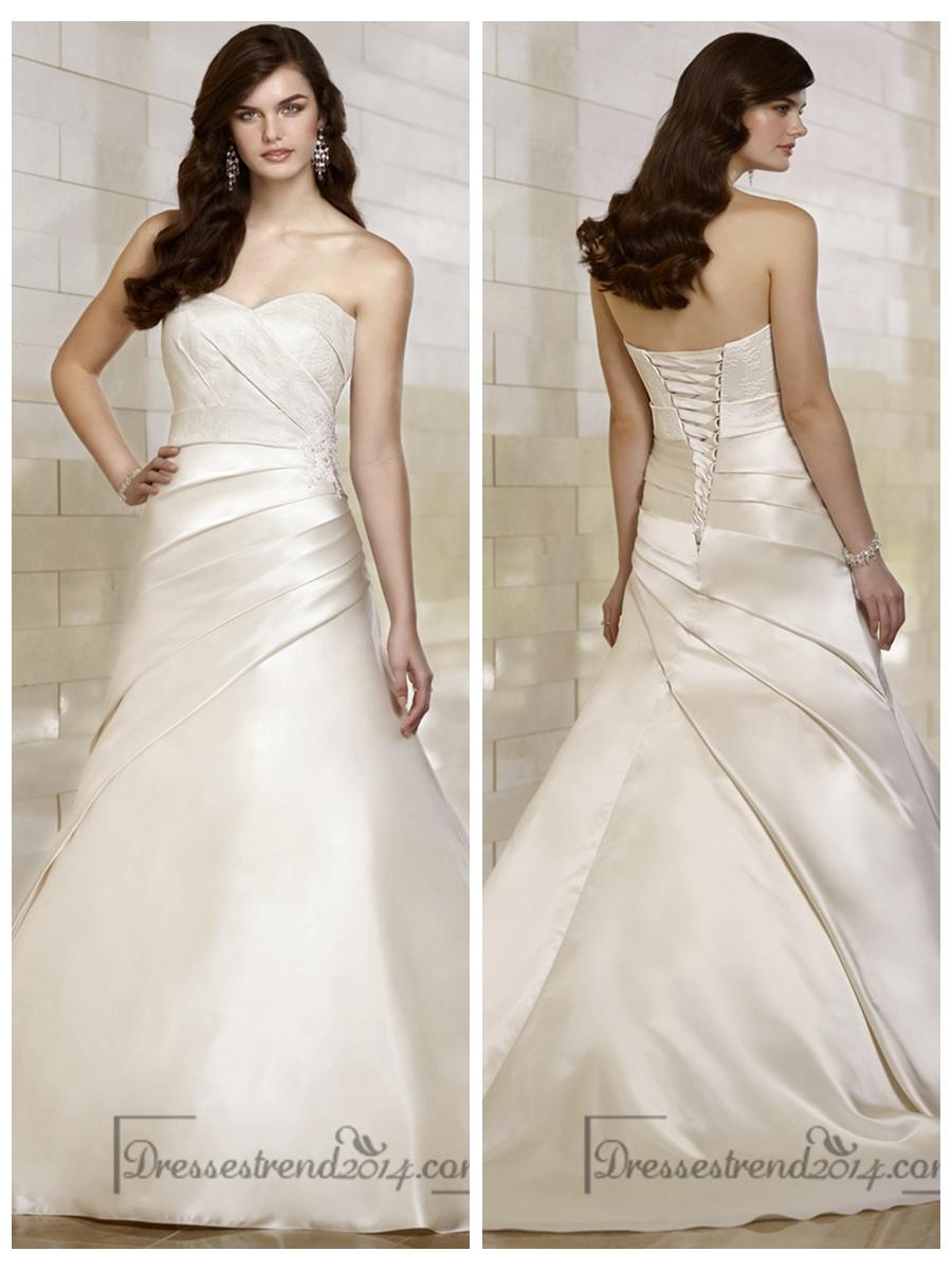 Свадьба - Stunning Trumpet Sweetheart Wedding Dresses with Asymmetrical Pleated Skirt