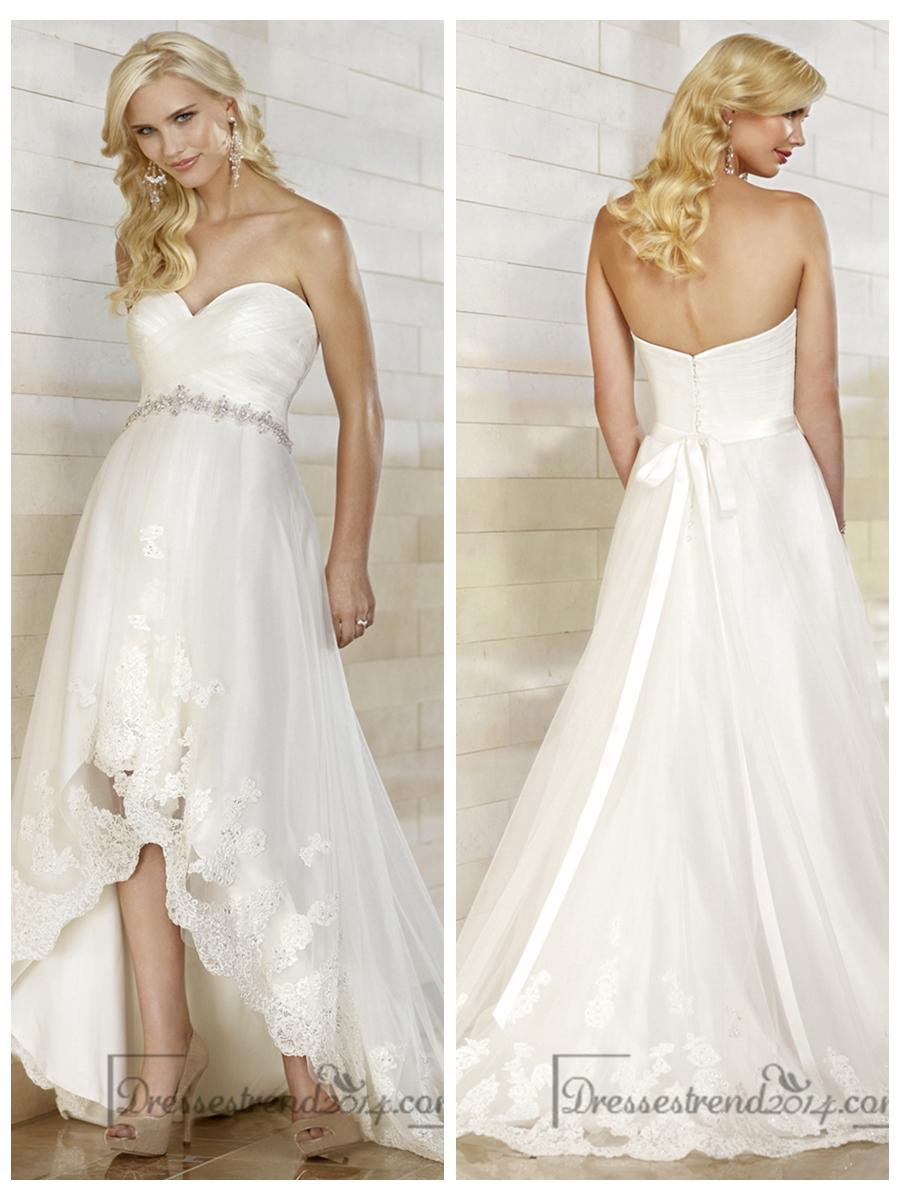 زفاف - Gorgeous Slim High-low Sweetheart Ruched Bodice Wedding Dresses