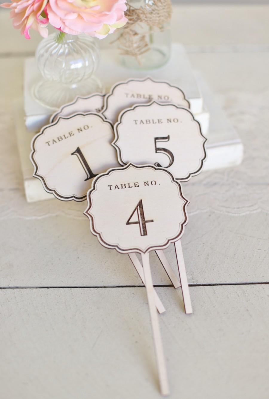 Mariage - Rustic Wood Table Numbers Vintage Inspired Wedding by Morgann Hill Designs  