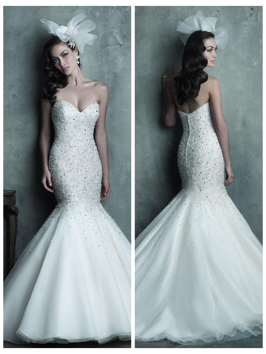 Mariage - Strapless Sweetheart Beaded Bodice Mermaid Wedding Dress