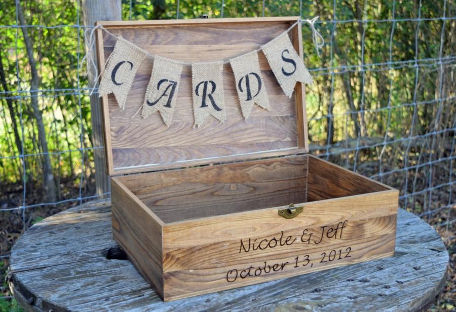 زفاف - Shabby Chic Wedding- Rustic Wooden Card Box - Rustic Wedding Card Box - Rustic Wedding Decor - Large Wedding Card Holder - Engraved Card Box
