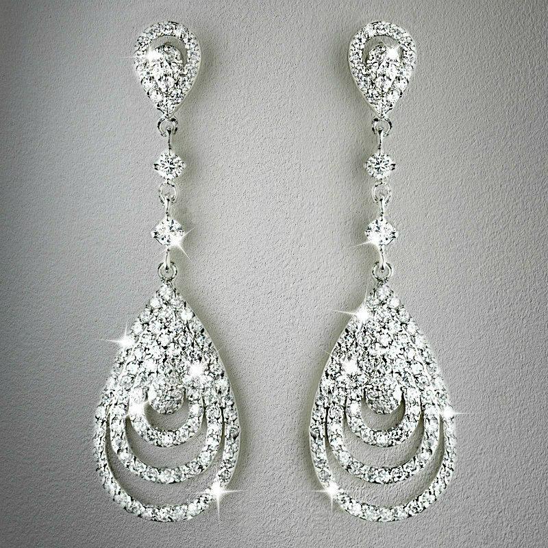 Hochzeit - Bridal jewelry Drop Earrings CZ earrings wedding earrings cubic zirconia earrings