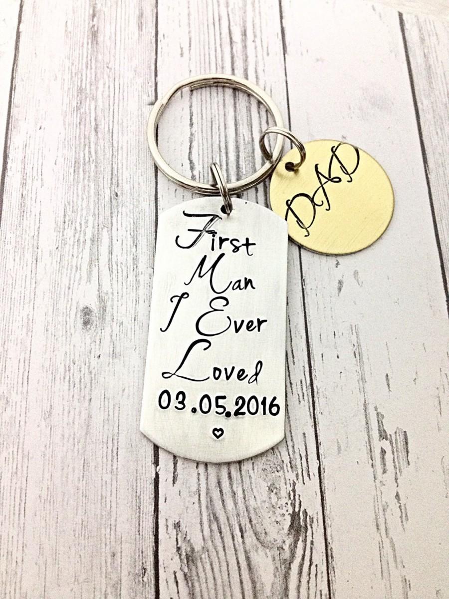 Wedding - Father of the Bride gift, gifts, WEDDING day gifts, Father of the bride keychain,  Hand stamped gift, personalized wedding date