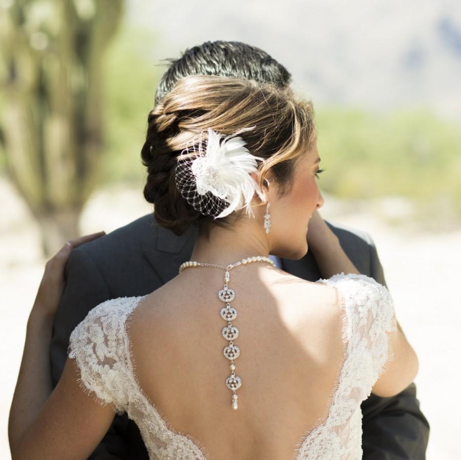 زفاف - Fascinator, Ivory Hair Clip, Wedding Hair Clip, Wedding Hair Accessories,Bridal Fascinator,Feather Hair Clip,Wedding Bridal Comb, Wedding