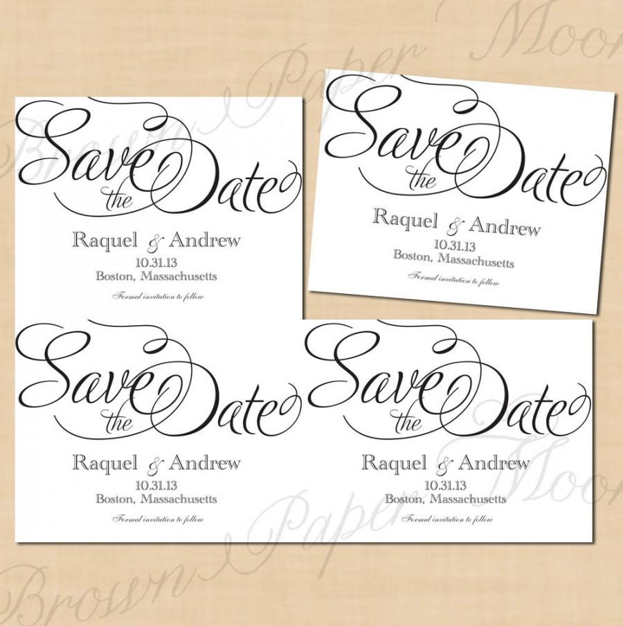 Mariage - Simply Elegant Text-Editable Save the Dates: 5.5 x 4.25 - Instant Download