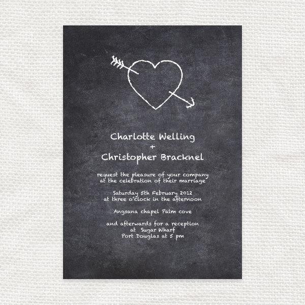 Свадьба - chalkboard diy wedding invitations - printable wedding invitations love heart sketch doodle high school teacher retro do it yourself crush