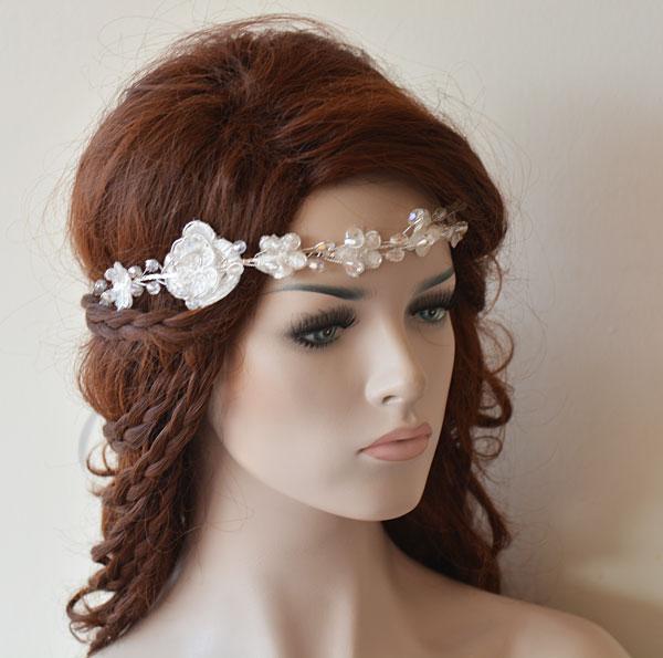 Hochzeit - Wedding Hair vine, wedding Lace headband
