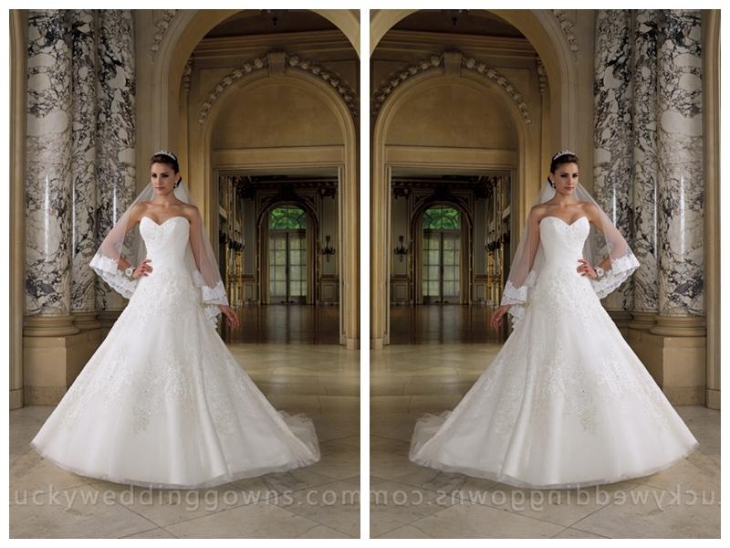 Wedding - Strapless Lace and Tulle Wedding Gown with Sweetheart Neckline