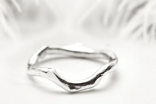 Hochzeit - Staking silver ring - Organic coral branch inspired band - Shipwrecked in Heaven