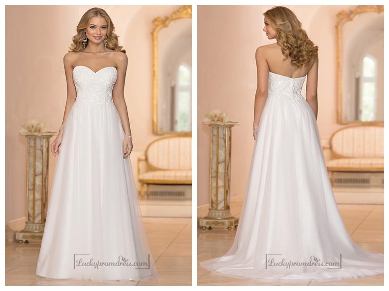 Свадьба - Sweetheart Crystal Beaded A-line Wedding Dresses