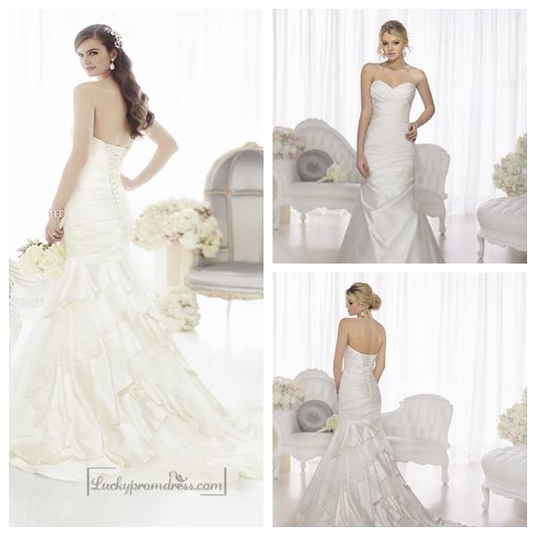 Wedding - Fit and Flare Sweetheart Ruched Bodice Wedding Dresses