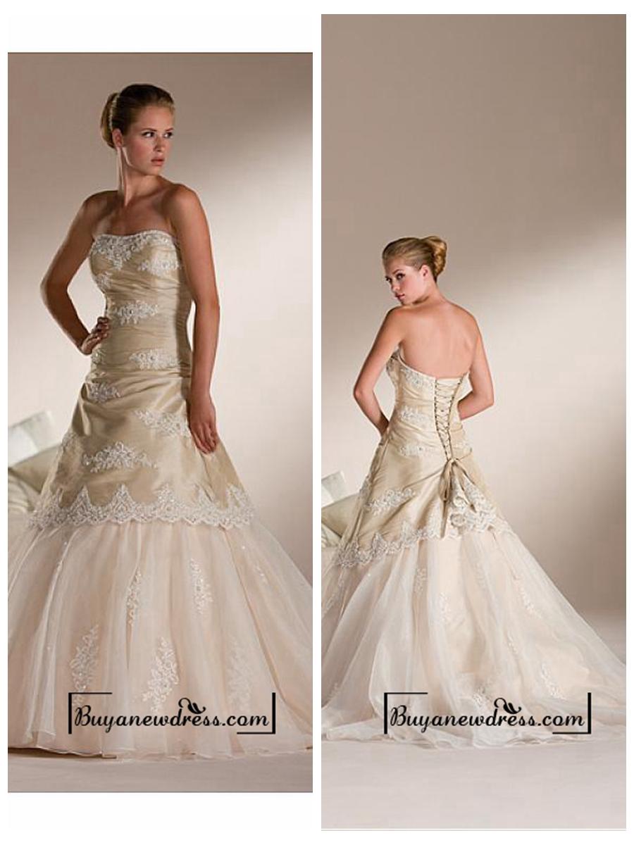 Wedding - A Stunning Strapless Taffeta & Organza Wedding Dress